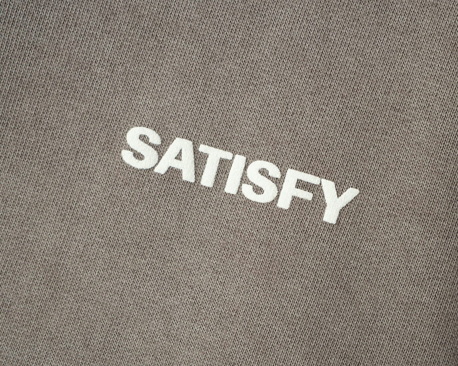 Close-up of the logo on the hoodie fabric